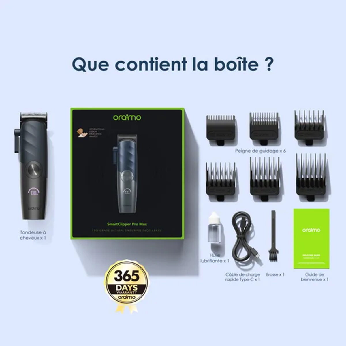 Tondeuse Haute Performance oraimo SmartClipper Pro Max