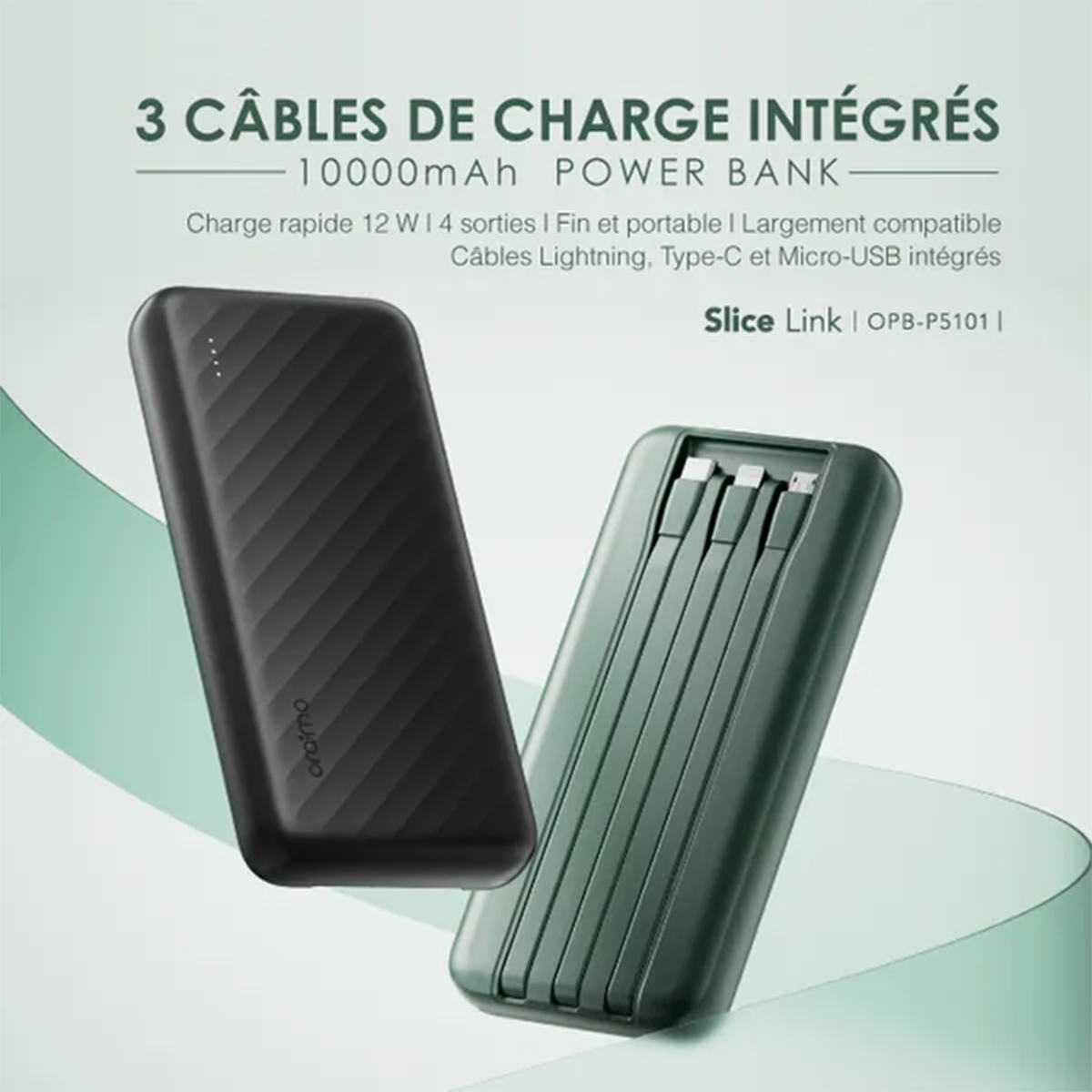 PowerBank Banque d’Alimentation oraimo Slice Link (10000mAh)