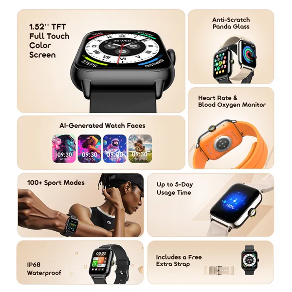 SmartWatch Montre Connectée oraimo Watch 6 Nano