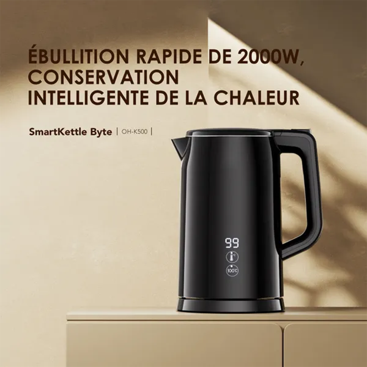 Bouilloire Intelligente oraimo SmartKettle Byte : L’excellence thermique au degré près