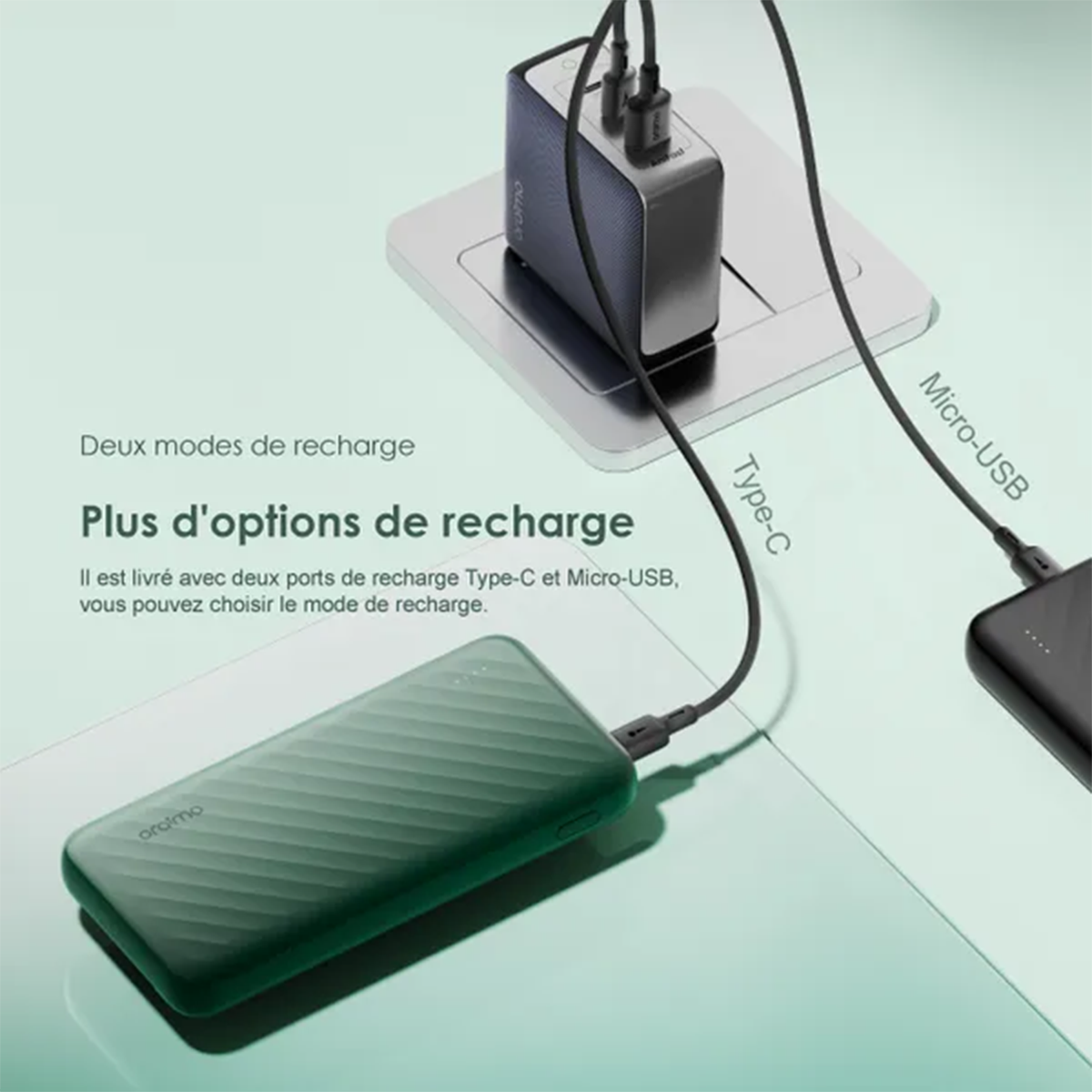 PowerBank Banque d’Alimentation oraimo Slice Link (10000mAh)
