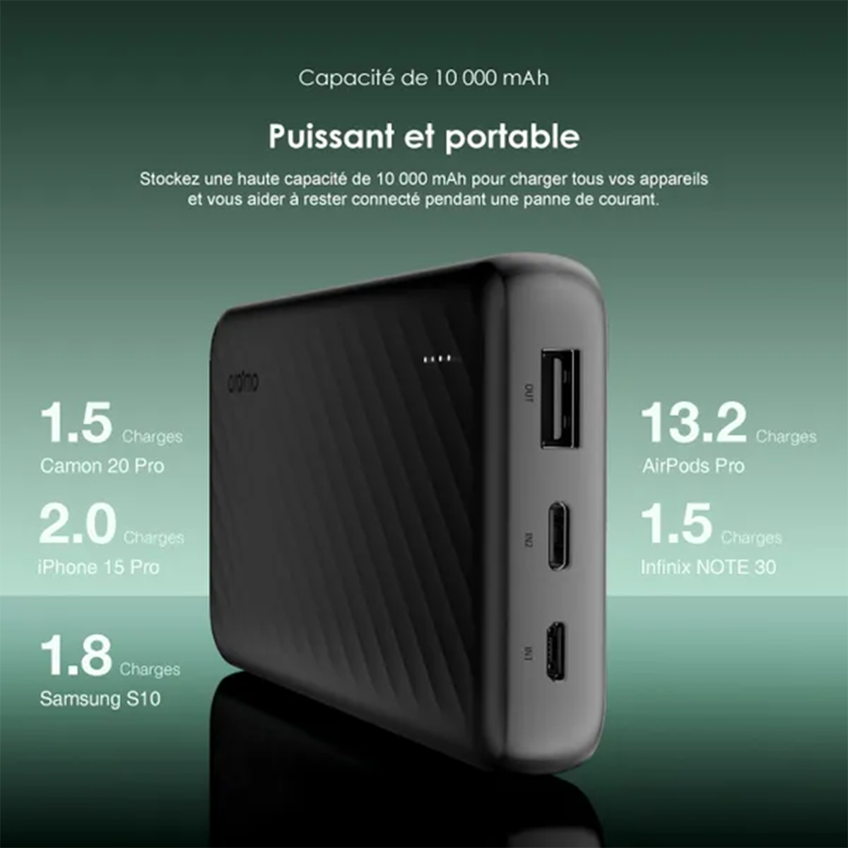 PowerBank Banque d’Alimentation oraimo Slice Link (10000mAh)