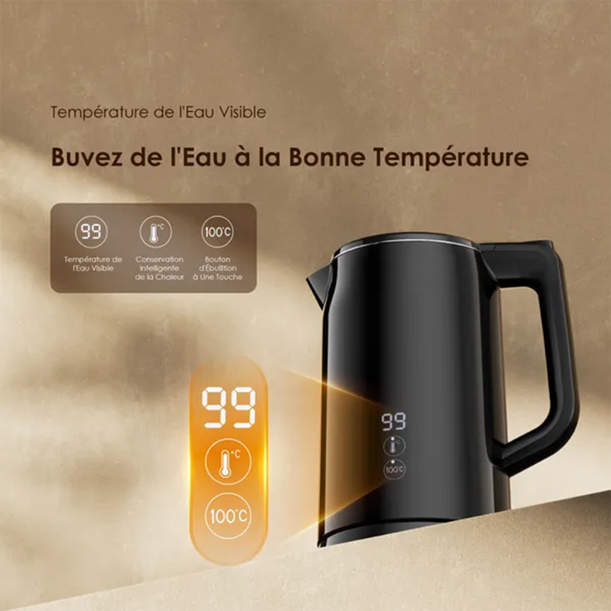 Bouilloire Intelligente oraimo SmartKettle Byte : L’excellence thermique au degré près