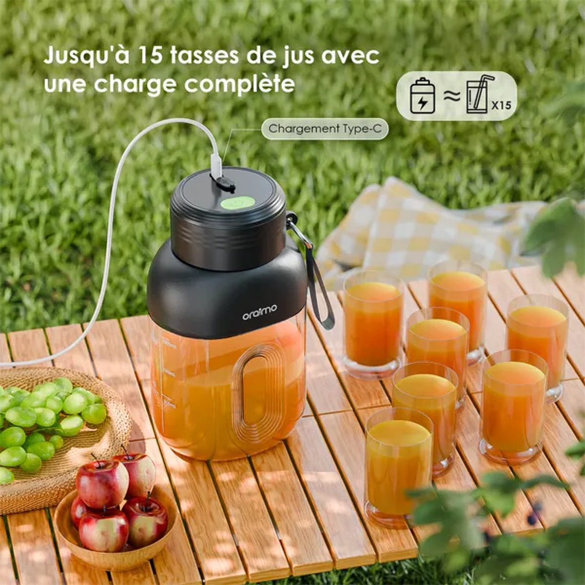 Mixeur portable oraimo SmartBlender Cup 1L : La fraîcheur nomade en un clic