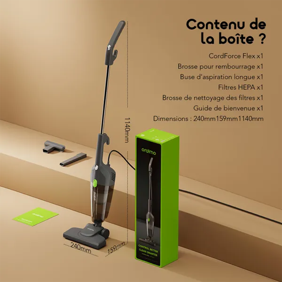 Aspirateur Filaire oraimo CordForce Flex : La puissance continue sans compromis
